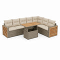 Gartensofa Set mit Ecksofa Tisch Polyrattan Aluminiumgestell Beige Grau Braun 240 x 240 cm