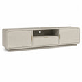 TV Lowboard MDF Rechteckig Beige mit Türen Schublade und Ablagefach 200 x 40 x 45 cm