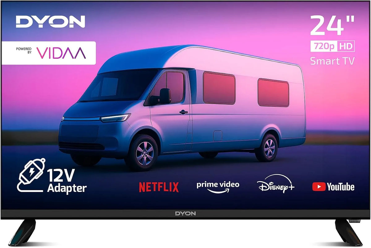 Modell DVB-S2 12V-Anschluss DYON Smart, Breite 60 cm, Smart-TV mit, App Store, Netflix, waipu.tv, 24 VX-V, 24 Zoll, T2