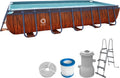 Braun Pool, Avenli 400 x 200 x 100 cm Stahlrahmen Aufstellpool -Set, mit Leiter, Filterpumpe Schläuchen