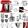 KitchenAid Küchenmaschine, Fassungsvermögen 4,8 Liter, Artisan, inklusive. Zubehör, Fleischwolf, Gemüseschneider, Entsafter-Vorsatz