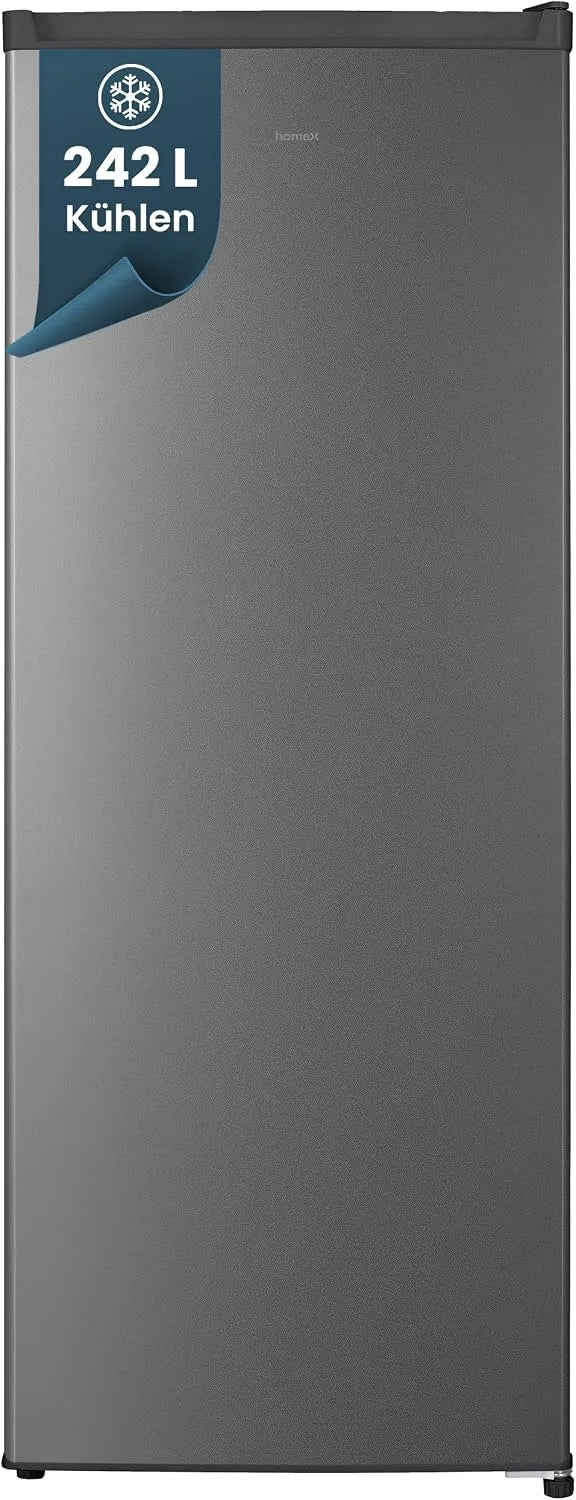 Kühlschrank homeX, 143 cm hoch, Fassungsvermögen 242 Liter, 5 Ablagen, ohne Gefrierfach groß, freistehender Vollraumkühlschrank, großer XXL Fridge
