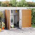 Geräteschuppen Braun, 225x89x161 cm Verzinkter Stahl, Gartenhaus, Fahrradunterstand, Gartenhütte, Schuppen Garten, Gartenhäuser, Lagerschuppen