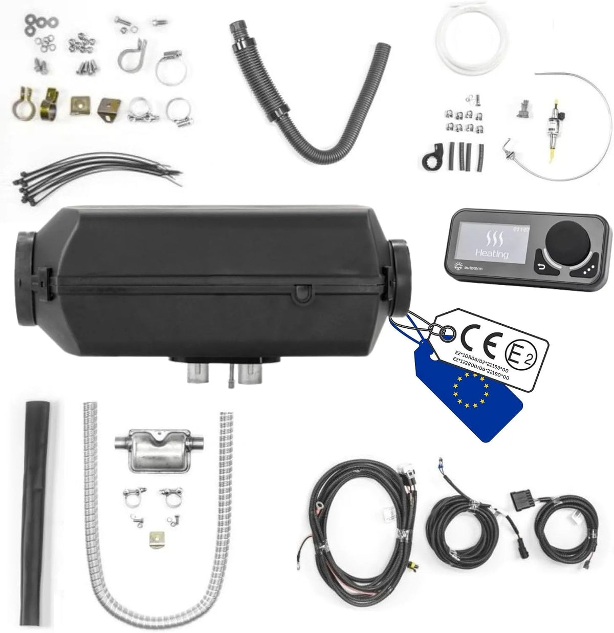 4D Diesel Standheizung Luftheizung Lufterhitzer mit LED Autoterm Air, Bedienteil Comfort Control und leiser Kraftstoffpumpe für KFZ Auto PKW LKW
