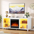 Schrank 3D-Flammeneffekt, Lowboard Sideboard mit Elektrokamin 1800W Leistung, LED, Thermostat, YITAHOME 148cm TV mit Elektrokamin, Timer
