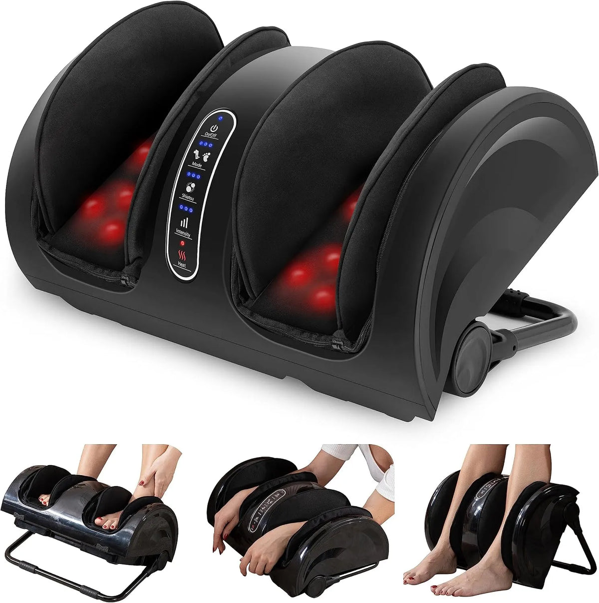 Snailax Shiatsu-Fußmassagegerät mit Wärme, Beinmassagegerät elektrisch mit Kneten und Rollen, Wadenmassagegerät zur Entspannung, Geschenke