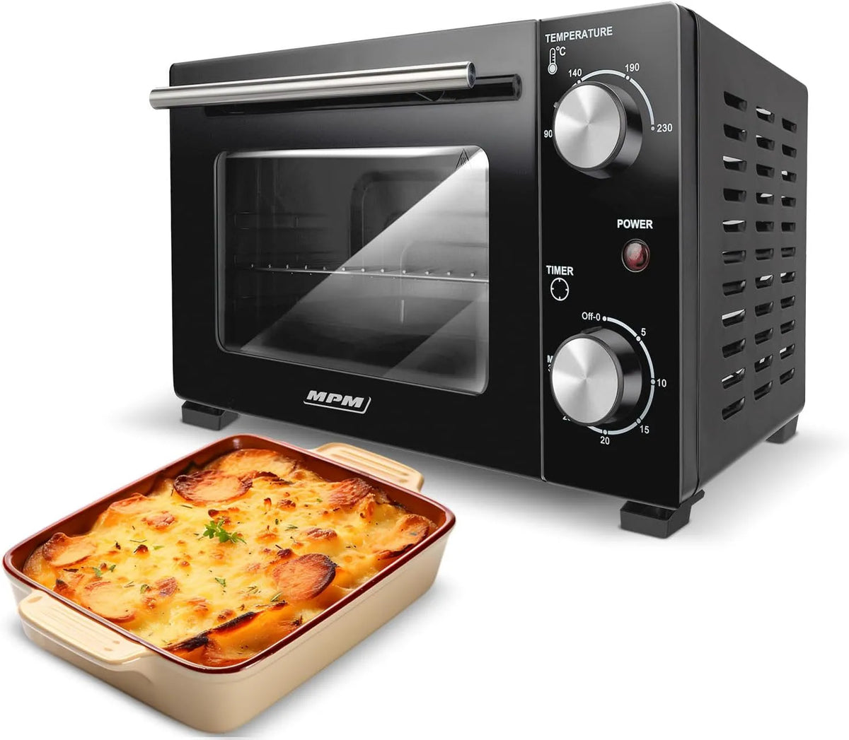 Backofen MPE-13, Fassungsvermögen 10 L- mit Ober, 4-stufige Temperaturreglung 90-230°C, MPM, Mini, in freistehender Ausführung, Unterhitze, Pizza-Ofen