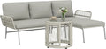 Outsunny Polyrattan Gartenmöbel Set 3-teilig, Rattan Sitzgruppe bis 3 Personen, Lounge Set mit Chaiselongue Zweisitzersofa Glastisch abnehmbar Kissen