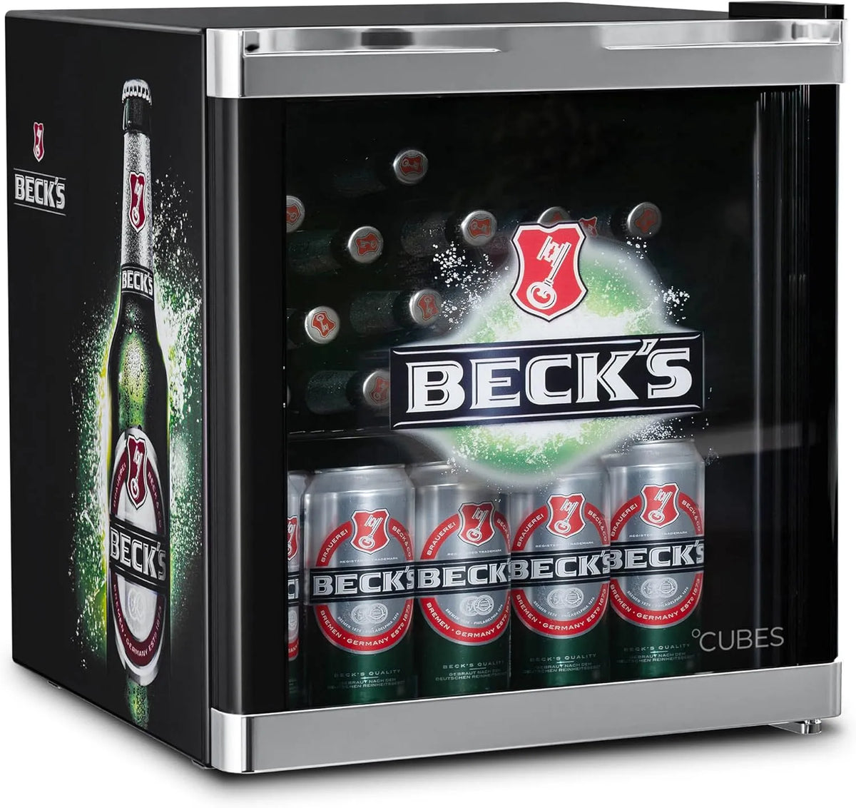 Kühlschrank, 51 cm Höhe, Fassungsvermögen 48 L Kühlteil, 98 kWh, CUBES Flaschenkühlschrank Becks, Jahr