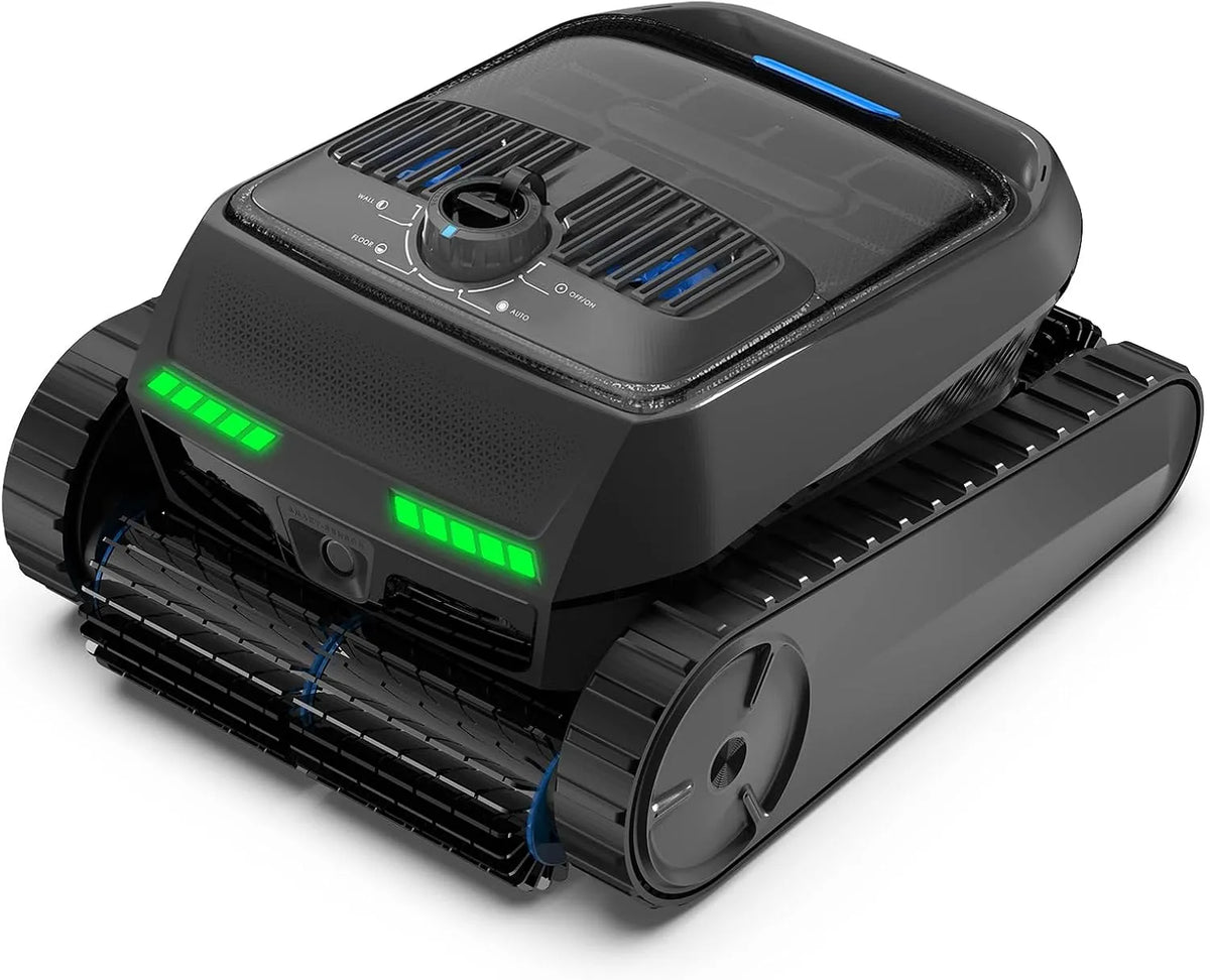 Poolroboter PC200, 150 Minuten Laufzeit, Poolreiniger für Pools bis zu 300㎡, Akku Kabelloser, Boden und Wand, Wasserlinie, Ultraschall-Detektion, Lite
