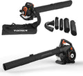Fuxtec Laubsauger FX-LBS126P, Laubbläser & Häcksler mit Blasrohr, Saugrohr & 60L Fangsack, Blasgeschwindigkeit 62,7 m, Profi Benzin
