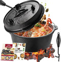 Modell Oven Gusseisen Topf 2in1 OVERMONT Dutch, für Abenteuer Garten Lagerfeuer Camping Größe L