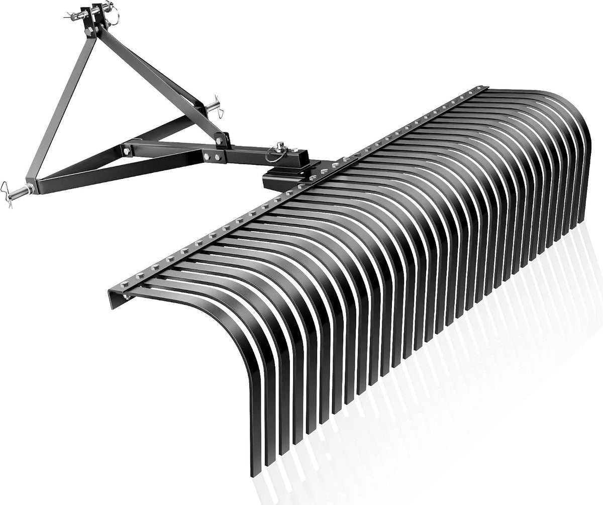 Wiltec Modell 3-Punkt-Aufstecksystem, Rasentraktor Heuharke mit 152 cm Arbeitsbreite, Heurechen mit 32 Harkenzinken, Rechen mit 360° Drehung