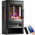Elektrokamin INMOZATA, mit 8 LED Flammeneffekt und Ember Bett Effekt, WiFi APP 900/1800W Kaminfeuer Elektrisch mit 45° Kippschutz & Thermostat