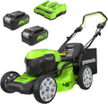 Greenworks Rasenmäher 4Ah-Akkus GD24X2LM46SPK4X, Spannung 24V x 2, bis zu 480m², Selbstfahrender Akku 48V, 46cm Schnittbreite