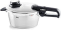 Fissler Vitavit, Ø 22 cm, Schnellkochtopf, Induktion, Fassungsvermögen 3,5 L, Edelstahl-Dampfkochtopf,4-Garstufen, inklusive. Einsatz