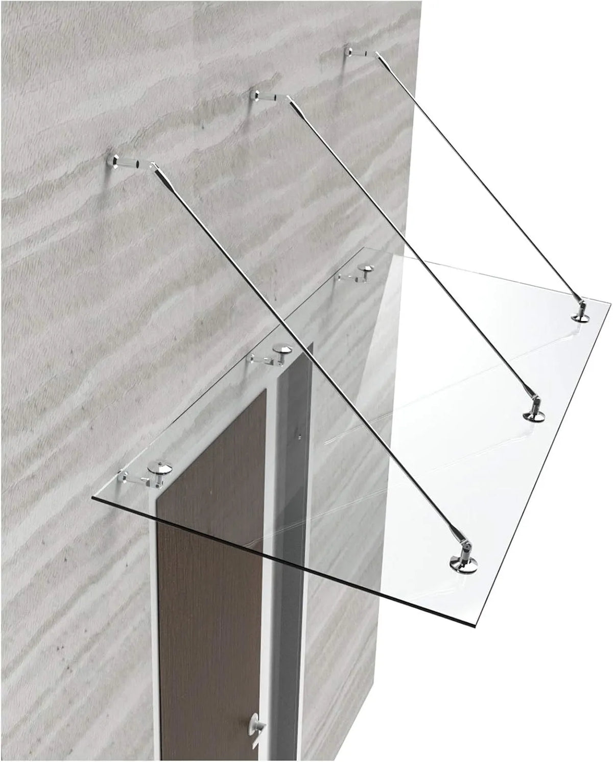 Türvordach Türdach 200x100 cm aus 13,14 mm starkem Verbundsicherheitsglas V2A Glasvordach Vordach, VSG, Klarglas