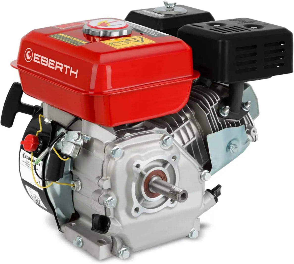 163ccm, EBERTH 5,5 PS 4,1 kW Benzinmotor Standmotor Kartmotor Antriebsmotor, 4-Takt, Ölmangelsicherung, luftgekühlt, mit 19,05 mm Ø Welle, Hubraum