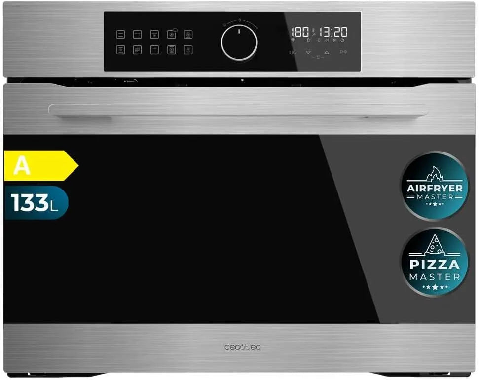 Cecotec Backofen AF319000, Einbaubackofen Multifunktion Bolero Hexa Inox A 3800W, 133L Kapazität, 11 Funktionen mit Airfryer Master, 3D Cooking