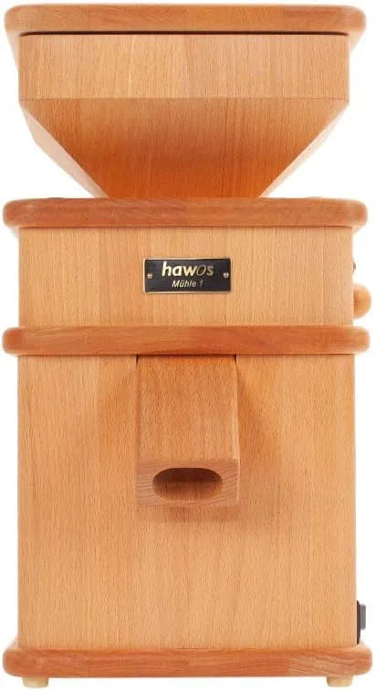 1 Elektrische Getreidemühle aus Buche Vollholz hawos Mühle, mit 360W, Leistung der Firma hawos Kornmühlen GmbH