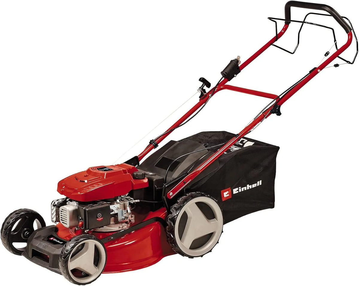 Einhell Rasenmäher GC-PM 46 S 4-Takt-Motor, Leistung 2 kW, Fassungsvermögen 65 l-Grasfangsack, 1 Zylinder, für bis zu 1.400 m², Benzin HW