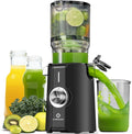 Entsafter LINKChef, Leistung 200w in Schwarz, Gemüse und Obst Testsieger mit 115 mm großem, Slow Juicer, Blitzreiniger, Einfacher Installation