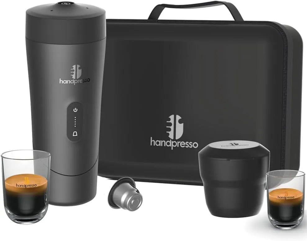 Kaffeemaschine, Reisekaffeemaschine akkubetrieben, für Auto, tragbar für unterwegs, Espresso & Lungo, Handpresso Auto Set, USB-C, Van und Camping