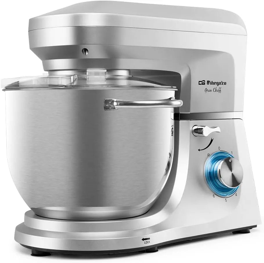 Orbegozo AM 8000 Orbegozo AM, Leistung 1800 W, Fassungsvermögen 7 Liter, AC-Motor, Knetmaschine, sechs Stufen, Planetenbewegung, neigbarer Kopf