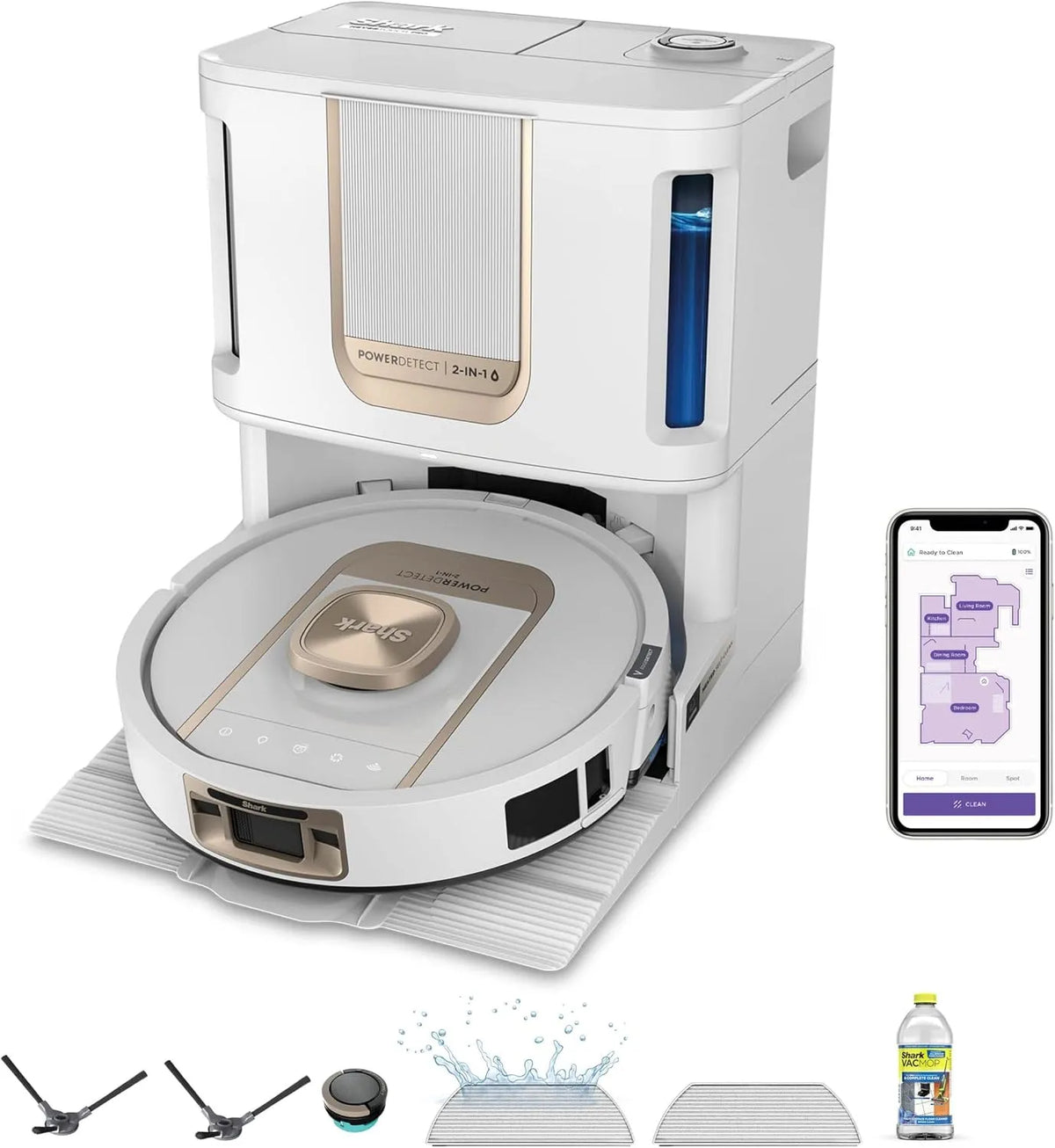 Shark Saugroboter, ThermaCharged, DirtDetect, automatische Reinigung, NeverStuck-Technologie, 3 Stunden ununterbrochene Reinigung, FloorDetect