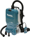 Makita Staubsauger DVC665ZU, Rucksackstaubsauger 2x18 V mit Bluetooth, ohne Akku, ohne Ladegerät, Blau