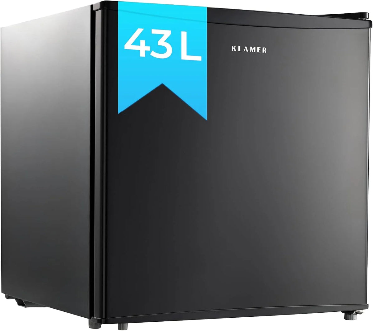 Kühlschrank KLAMER Mini, Kompressor, Gefrierzone, Minibar, Kleiner in Schwarz, mit Gefrierfach 43 L, 6 Kühlstufen, Herausnehmbares Gitter