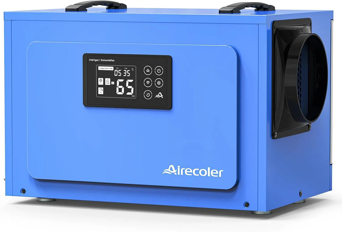 Luftentfeuchter, automatische Abtauung, Fassungsvermögen 60L für Kriechkeller und Keller mit Ablaufschlauch, Memory-Start