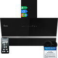 Dunstabzugshaube EASY9005SM KKT KOLBE, 782 cbm, h Umluft Abluft, Wandhaube, in Schwarz Glas, Breite 90 cm, Smart WiFi App WLAN, Kopffrei