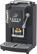 Faber Kaffeemaschine ESE 44, Glaskanister 1 l und Padpresse aus Messing, 44 mm, Deluxe 3.0, COFFEE MACHINES, mm mit Magnetventil, Chrom, in Schwarz