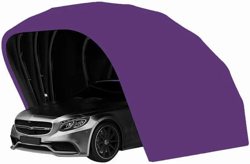 Carport Edelstahl, Autounterstand, Autogarage, Autohaus, Faltbar, Purple, L5,5 M * B 2,5 M * H 2,3 M, Autoüberdachung, Autoschuppen