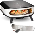 Cozze 17' Pizzaofen mit rotierendem Pizzastein, Leistung 6,0 kW Gasofen 50 mbar, Ø42,5 cm Stein, inklusive. Regler & 1,1 m Gasschlauch, LED & Tür