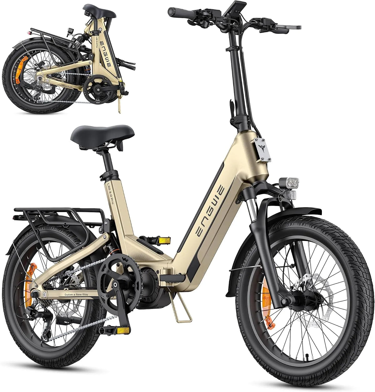 E-Bike L20, ENGWE 3.0 Pro mit APP & IoT, Leistung 250W Mittelmotor und 48V 15Ah Akku bis 160KM, Unterstützt 2-Stündiges Schnellladen