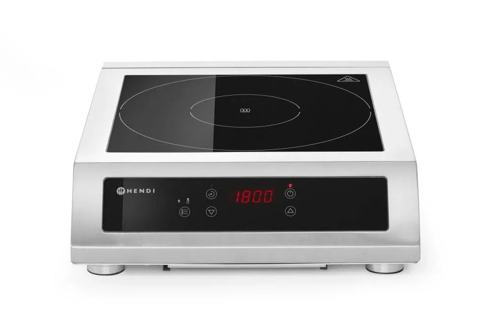 Hendi Induktionskochfeld 3500 390x500x, Temperaturbereich: 60° bis 240°C, Leistung 3500W, Induktionskocher, Edelstahl, Spannung 230V, 120mm, D XL