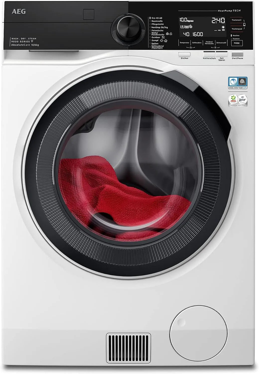 AEG Waschtrockner 1600 LWR9W80600, Gewicht 6 kg Trocknen, SensiDry, Mengenautomatik, Auffrischfunktion, Gewicht 10 kg Waschen, Wifi mit Wärmepumpe
