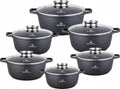 Topfset KB4021, 12-teiliges, antihaftbeschichtet, ideal für alle Herdarten, mit Deckel, schnell aufheizbar, Induktionstöpfe, in Schwarz