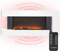 Klarstein Elektrokamin, 1000/2000W, mit LED-Flammenillusion, inklusive. Fernbedienung, weiß, Studio Light & Fire 2, MDF-Gehäuse, Ambient Down Light