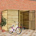 Gerätehaus Tidyard Fahrradgarage Holz, Gartenschuppen Holzhütte Geräteschuppen Blockhaus Schuppen Gartenhütte Kiefernholz Imprägniert 232x110x170 cm