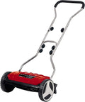 Einhell Rasenmäher GE-HM 38 S, 5 Schneidemesser aus hochwertigem Stahl, für bis zu 250 m², ohne Antrieb, Rot, 38 cm Schnittbreite, Hand, in Schwarz