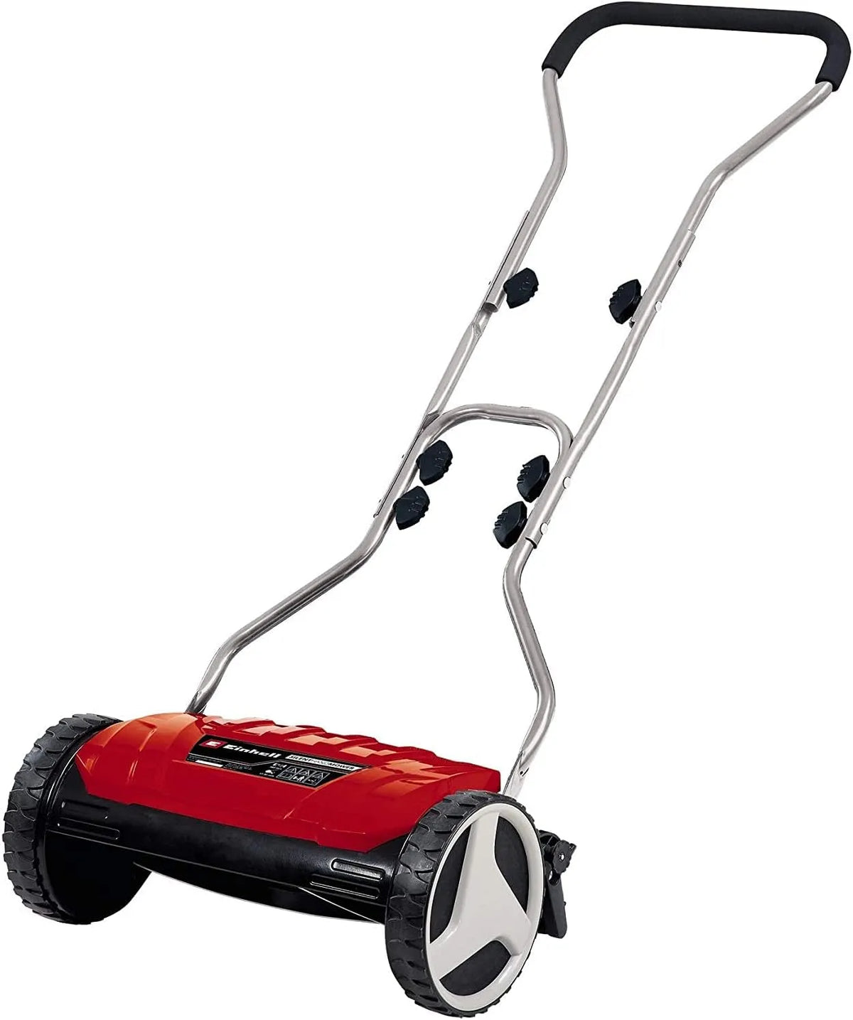 Einhell Rasenmäher GE-HM 38 S, 5 Schneidemesser aus hochwertigem Stahl, für bis zu 250 m², ohne Antrieb, Rot, 38 cm Schnittbreite, Hand, in Schwarz