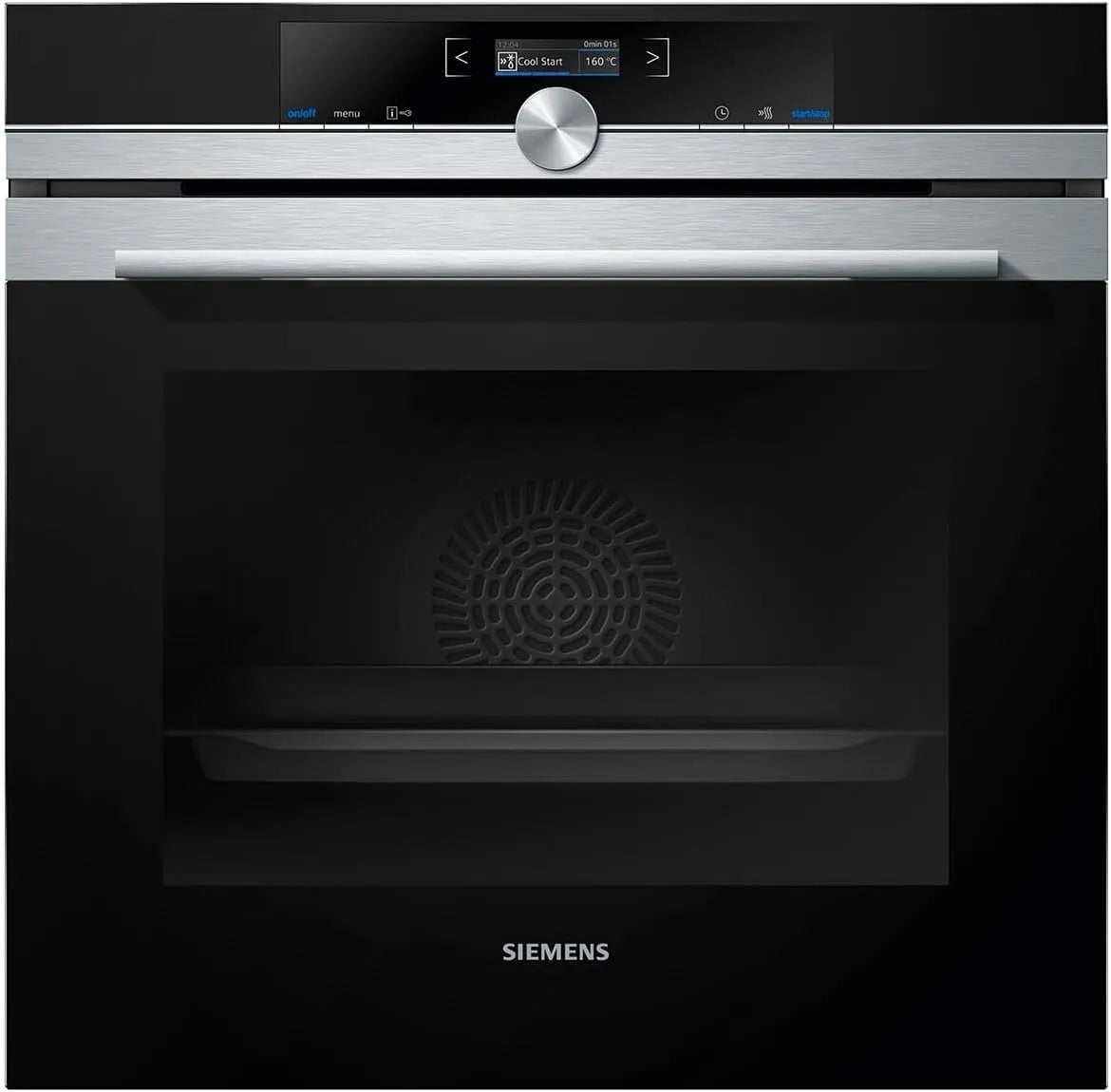 Siemens Backofen HB634GBS1 iQ700, Fassungsvermögen 71 l, 4D Heißluft, Einbau, Edelstahl, in Schwarz