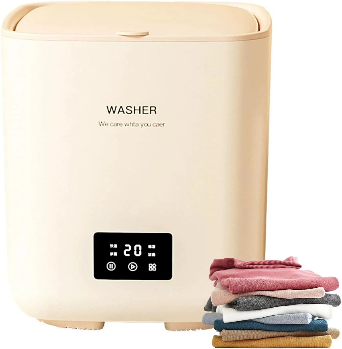 Waschmaschine tragbar Mini, intelligente Wäschepflege mit 4 Reinigungsmodi für Babykleidung, Unterwäsche, Camping, Wohnmobil, Reise