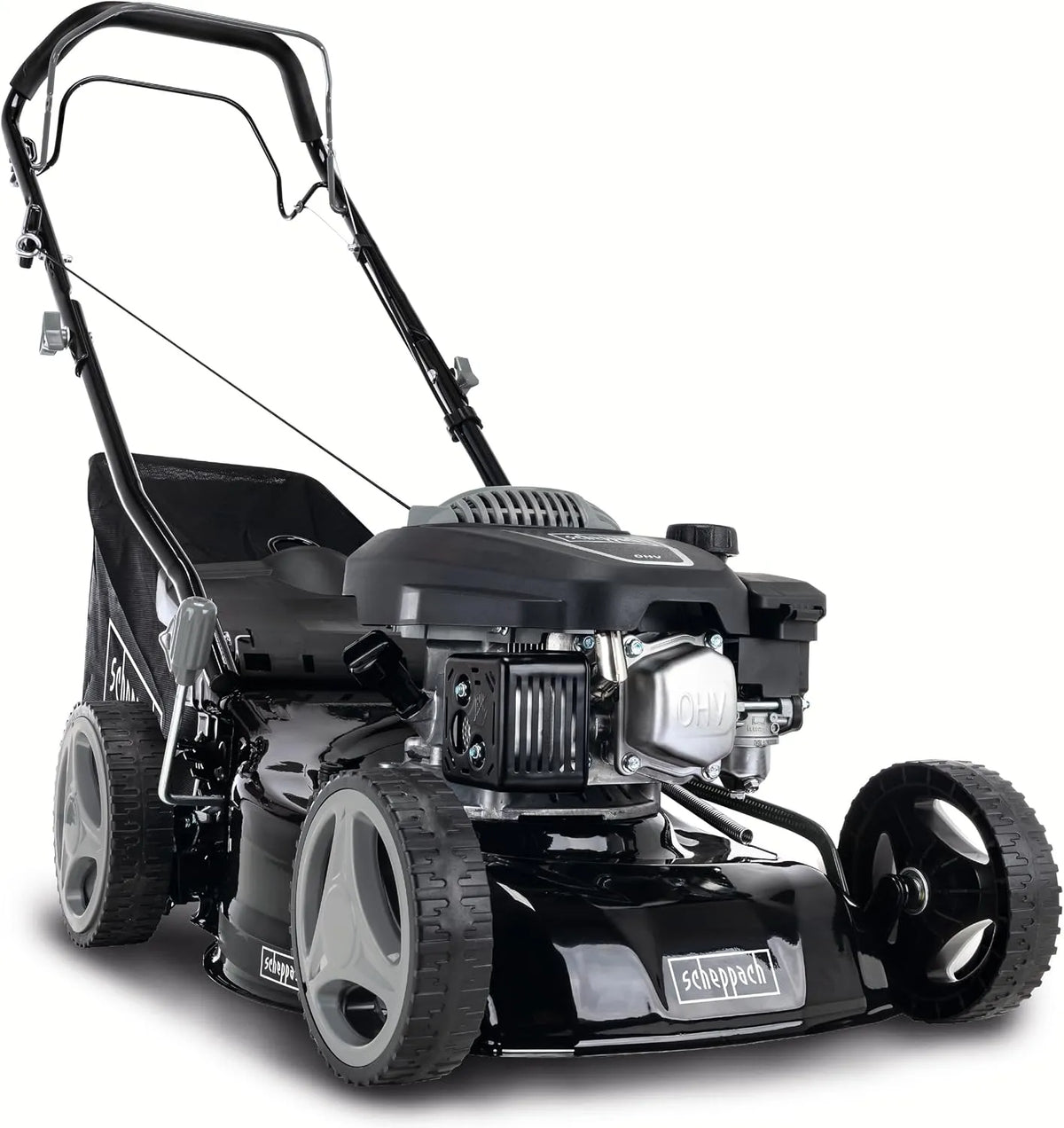 Scheppach Rasenmäher MS132-42B 3PS 25-75mm, Leistung 3, geeignet für Flächen bis 800m², Schnittbreite 42cm, Fangbox 45L