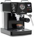 Klarstein Espresso-Siebträgermaschine 8-l-Wassertank, 19 Bar, Leistung 1.350 W, Libeica Mit Mahlwerk, Edelstahl, Dampfdüse, Touch-Bedienfeld