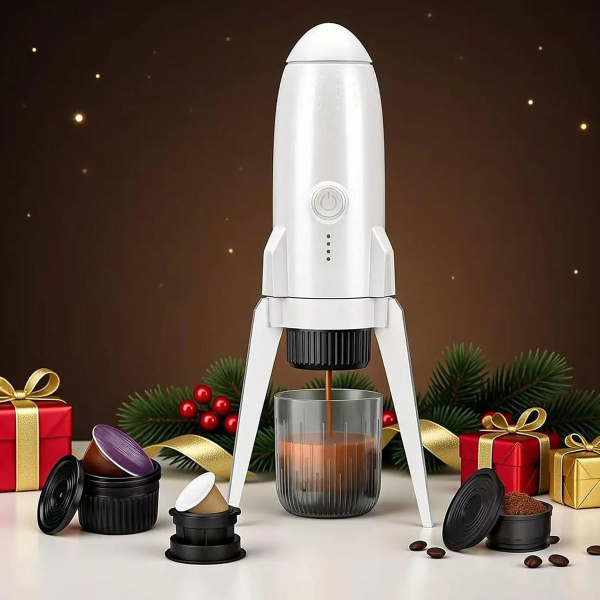 Nespresso Espressomaschine, Selbstheizender Elektrischer Espressokocher, 3 in 1 tragbar Unterwegs, DolceGusto Pod
