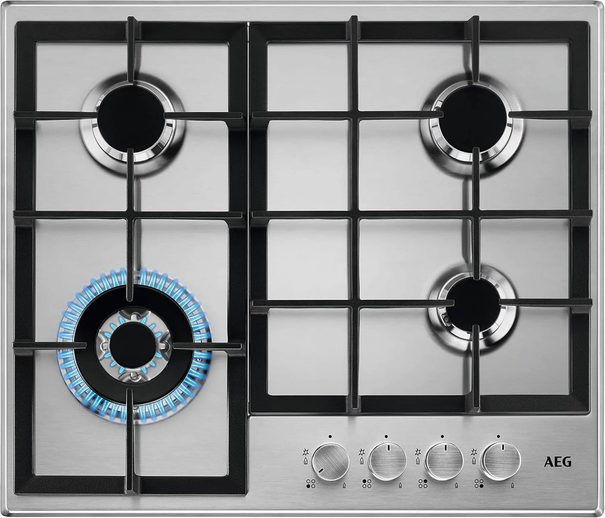 AEG Kochfeld HGB64400SM, Breite 60 cm, 4 Feuer, Slim Line Gaskochfeld, Edelstahl